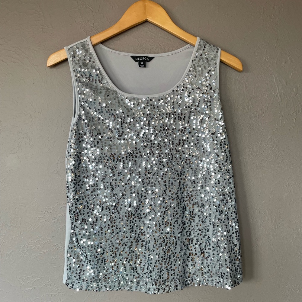 George Silver Sequin Tank Top